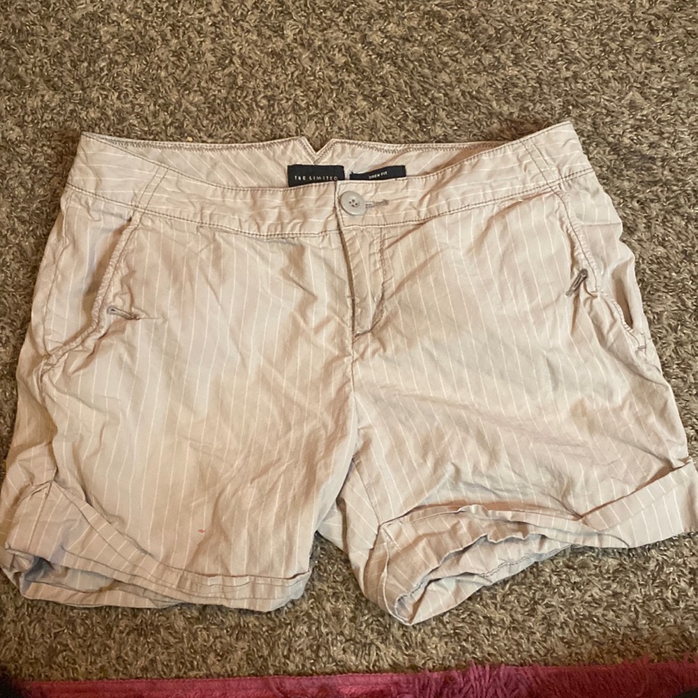 The limited Crew fit Shorts , Size 8 , Beige and white color